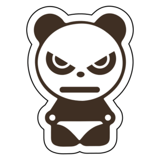 Angry Panda Sticker (Brown)